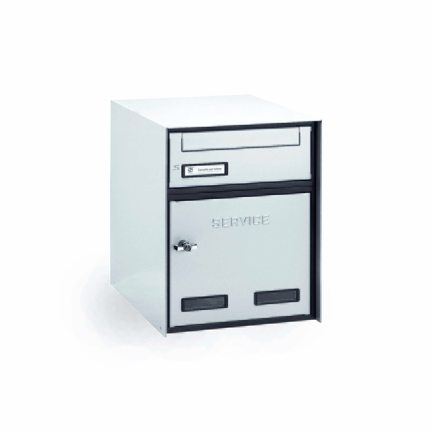 Letterbox with pass-through service box S433
