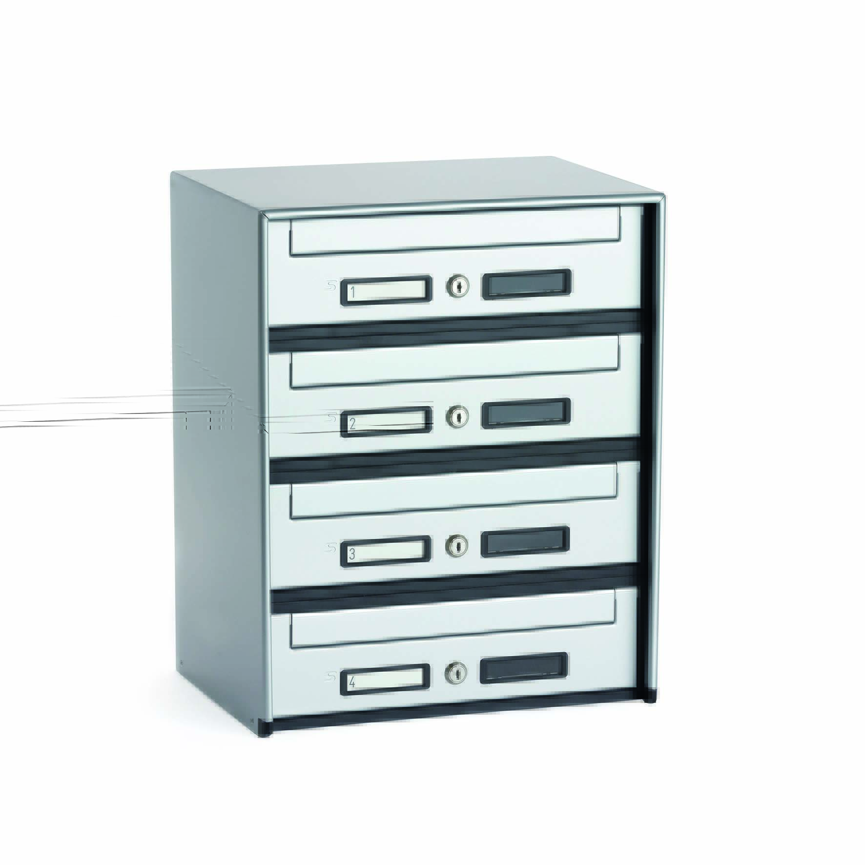 SC5 standard modular letterbox units with front mail collection - 5 mailboxes