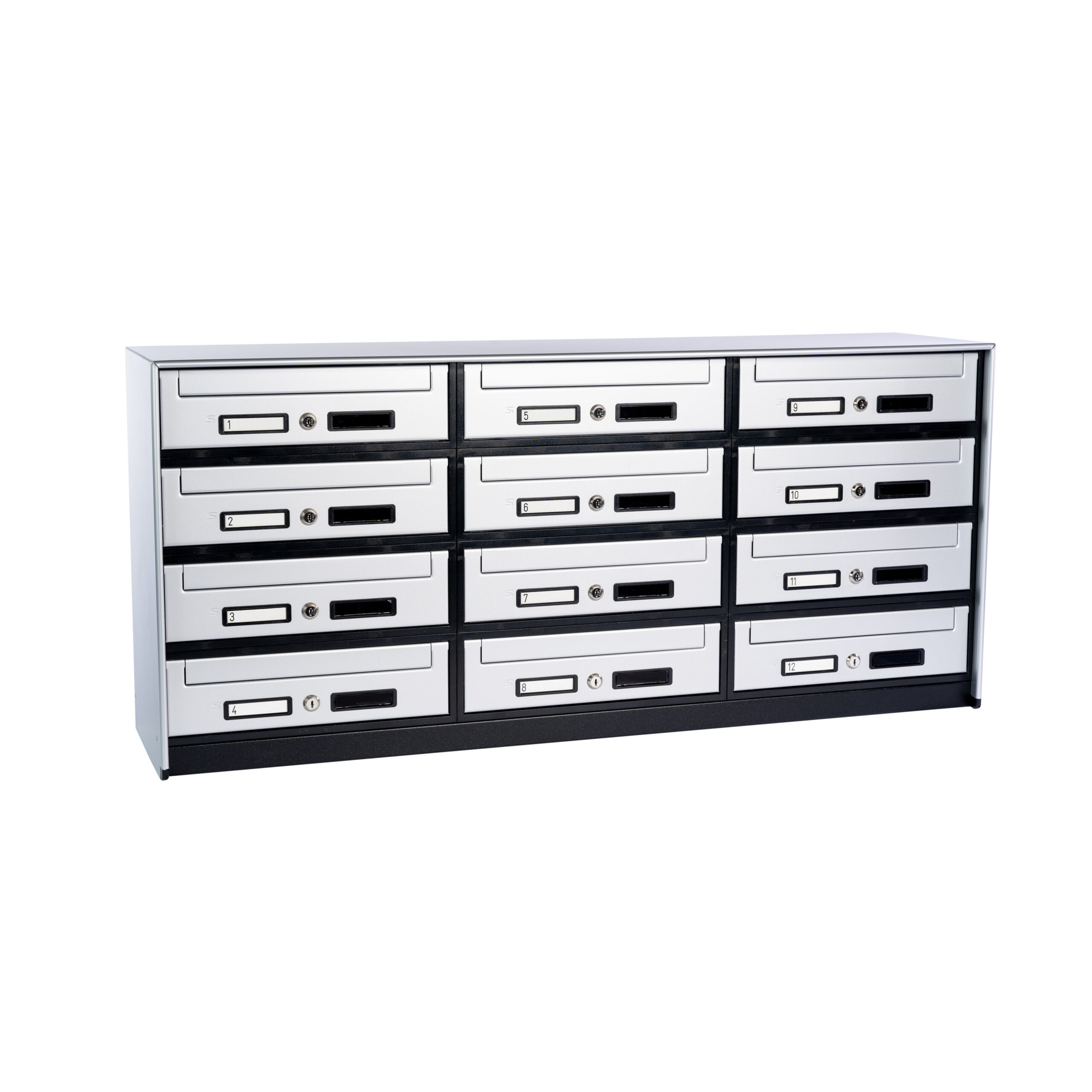 SC5 standard modular letterbox units with front mail collection - 12 mailboxes