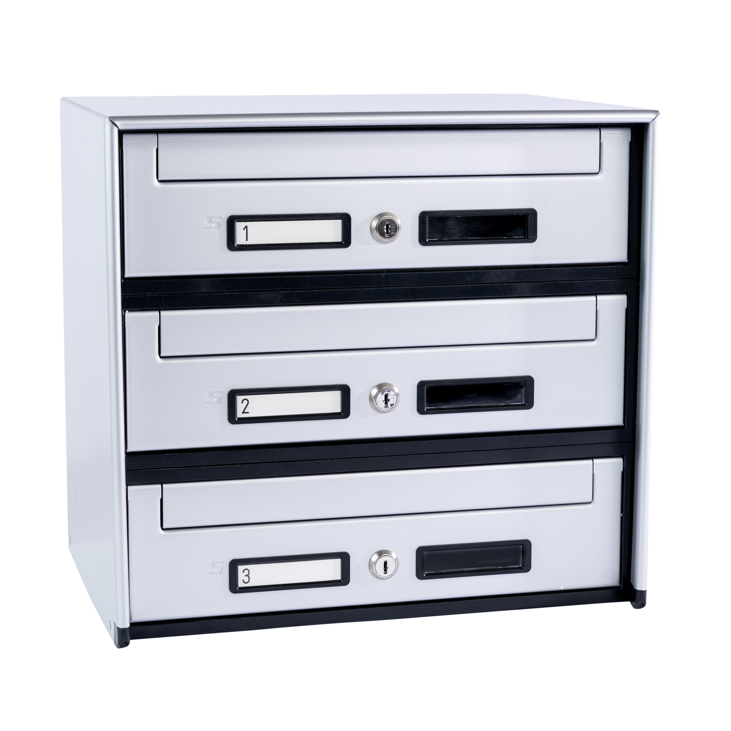 SC5 standard modular letterbox units with front mail collection – 3 mailboxes