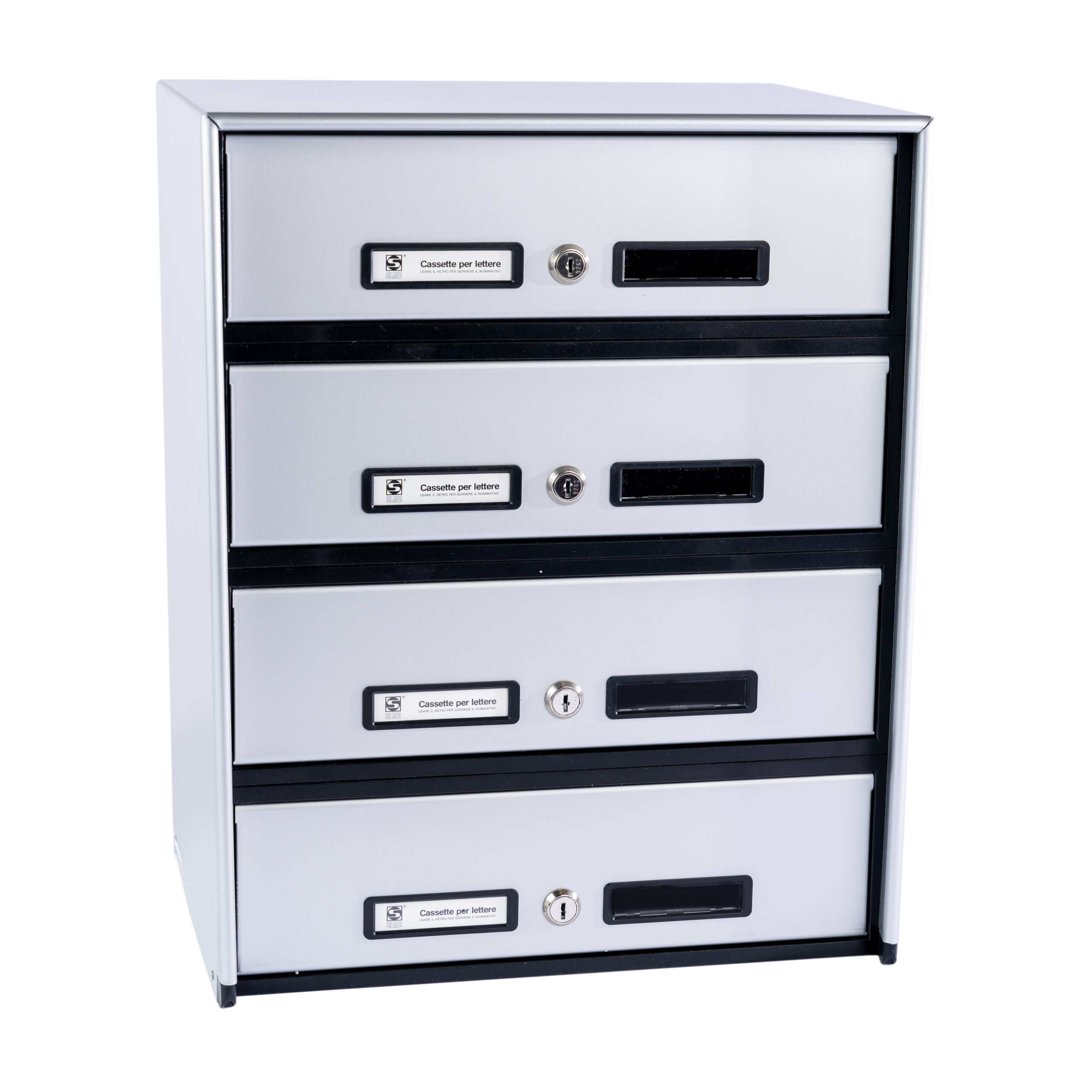 SC6 standard modular letterbox units with rear mail collection – 4 mailboxes
