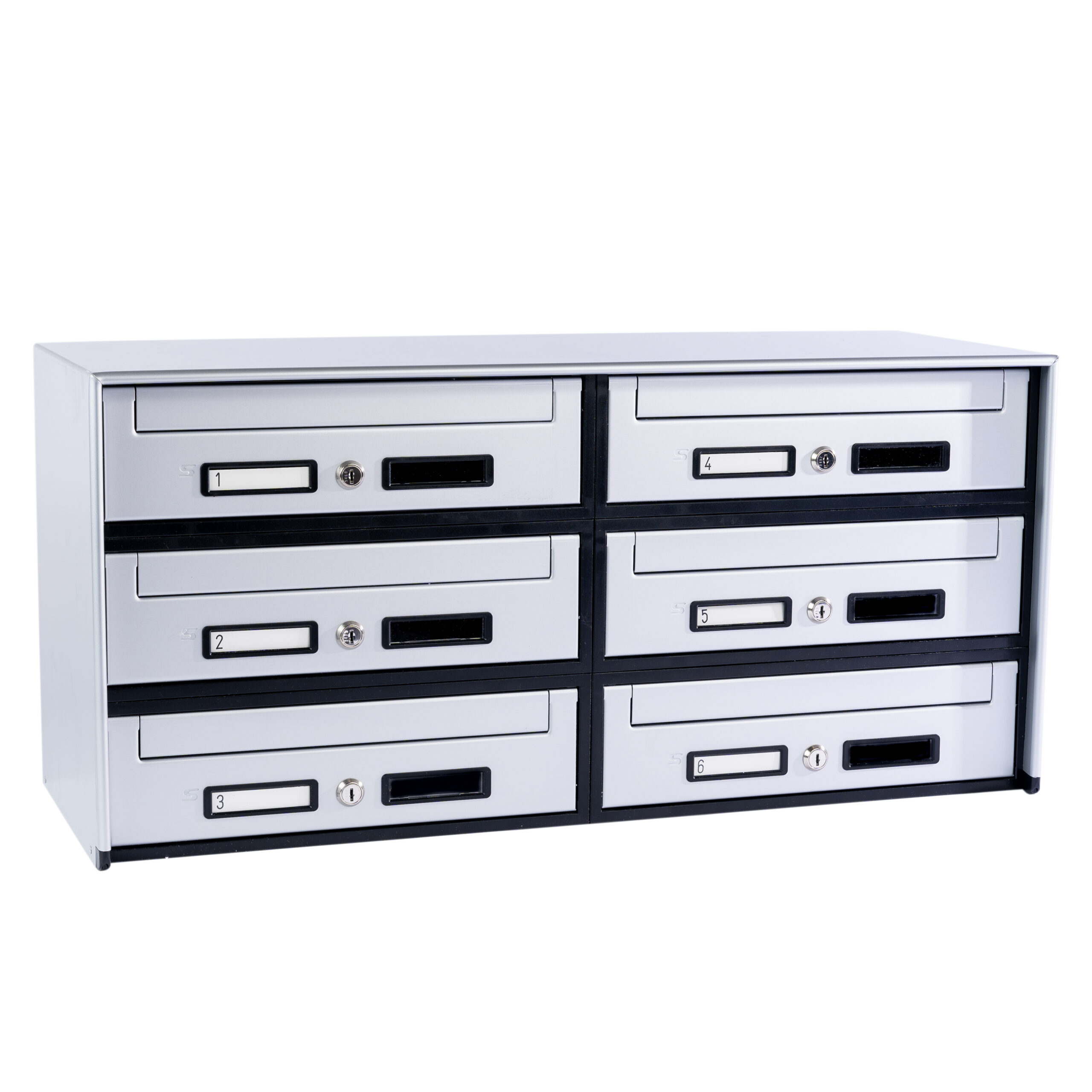 SC5 standard modular letterbox units with front mail collection 6 mailboxes